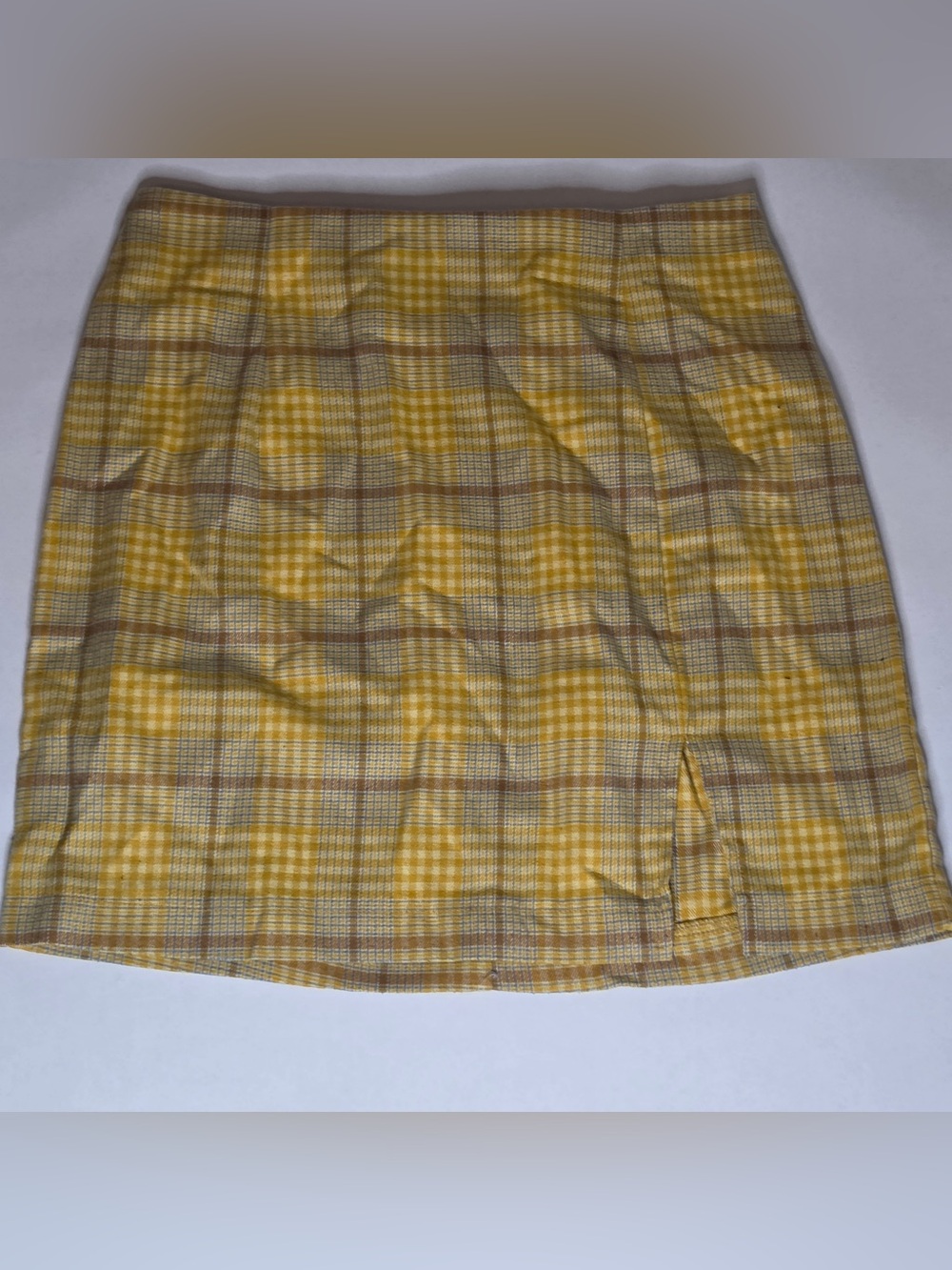 wild fable Yellow Plaid Mini Skirt